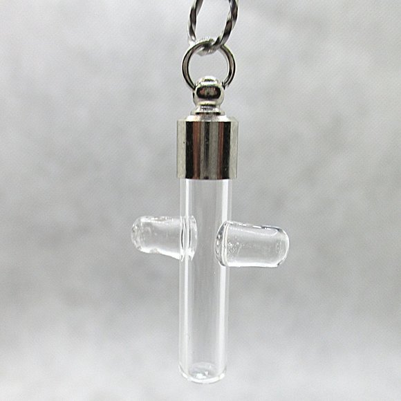 Viking Cremation Ash Cross Pendant Multicolor Beaded Chain Necklace - Picture 7 of 10